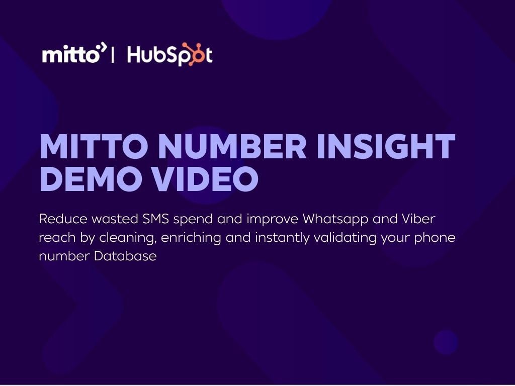 Mitto Number Insight DEMO VIDEO