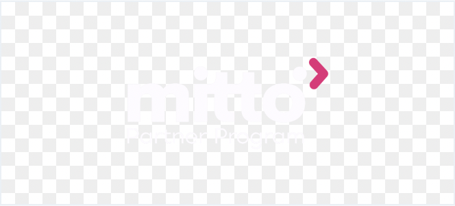 Mitto Partner Progral Logo- White & Pink Arrow