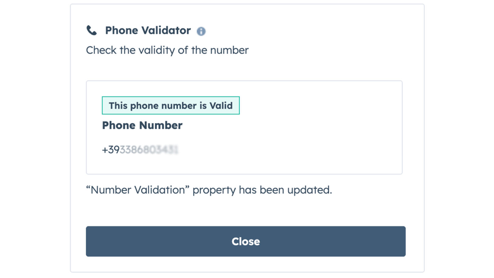 Successful phone validation-1